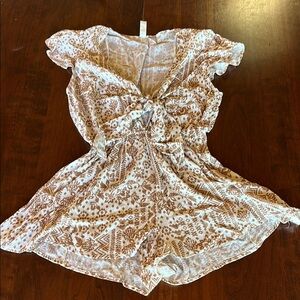 Bohemian Brown and White Romper